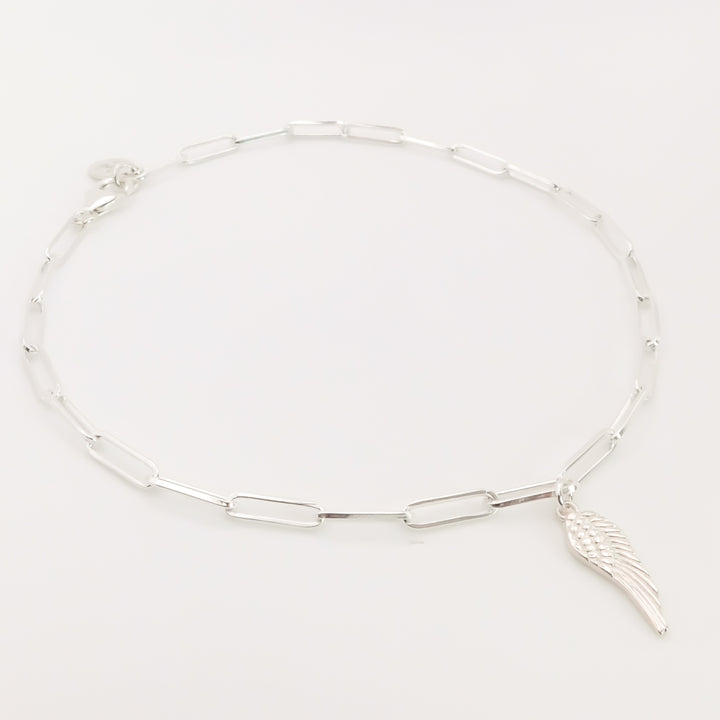 Sterling Silver Angel Wing Anklet