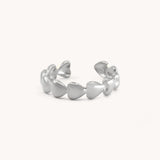 Elise Heart Band Ring, Silver