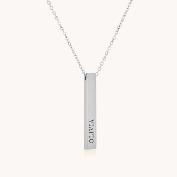 Engravable Bar Necklace in Silver