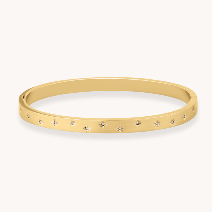 Estelle Starburst Crystal Bangle, Gold