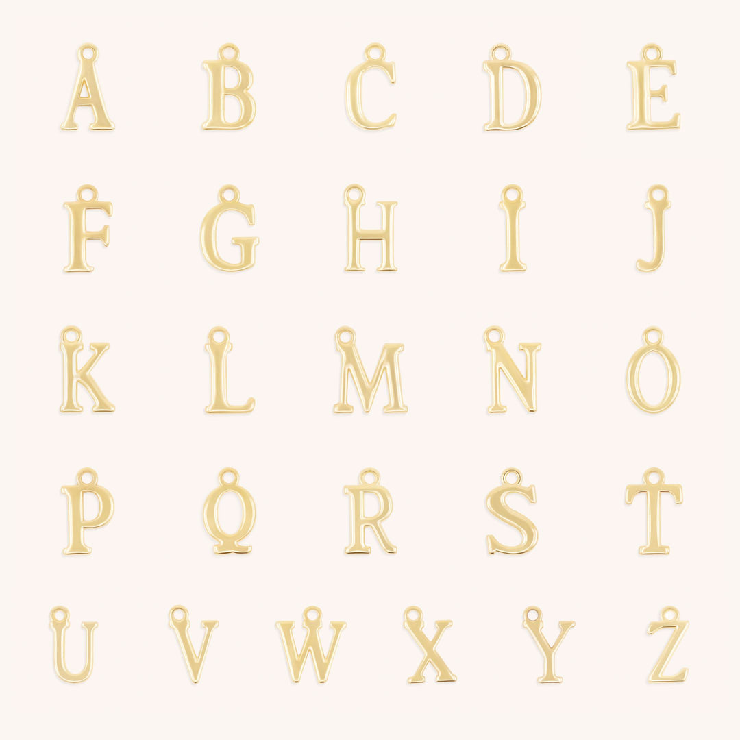 Gracie Personalised Initial & Birthstone necklace, Gold
