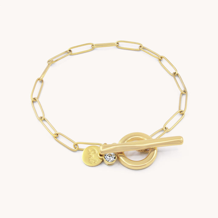 Gracie Birthstone T-Bar Bracelet, Gold