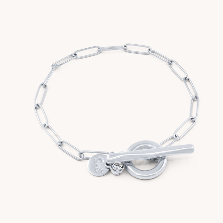 Gracie Birthstone T-Bar Bracelet, Silver