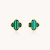 Green Clover Studs, Gold