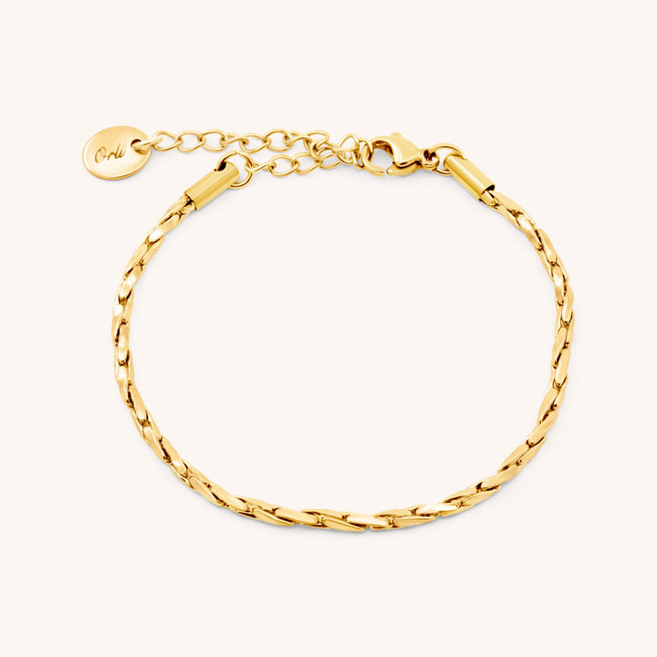 Hallie Twisted Boston Chain Bracelet, Gold