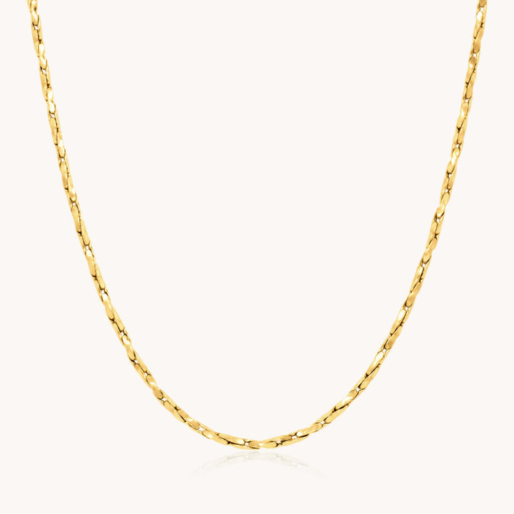 Hallie Twisted Boston Chain Necklace, Gold