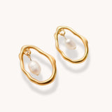 Harper Pearl Earrings, Gold