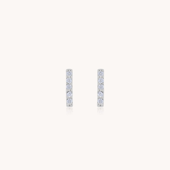 Sterling Silver Mini Crystal Bar Studs