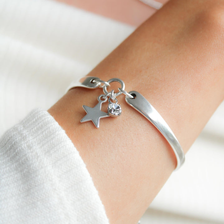 Personalised Star & Birthstone Brangle