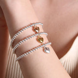 Puffed Heart Personalised Beads Bracelet
