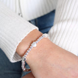 Glider Hearts Beads Bracelet, Silver