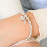 Puffed Heart & Birthstone Beads Bracelet