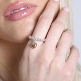 Personalised Puffed Heart Beads Ring