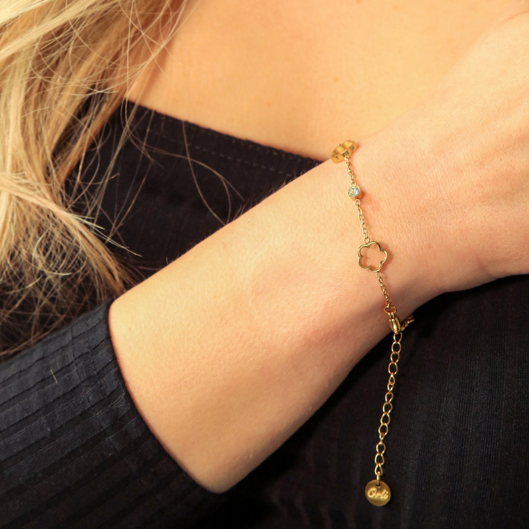 Golden Clover Charm Bracelet