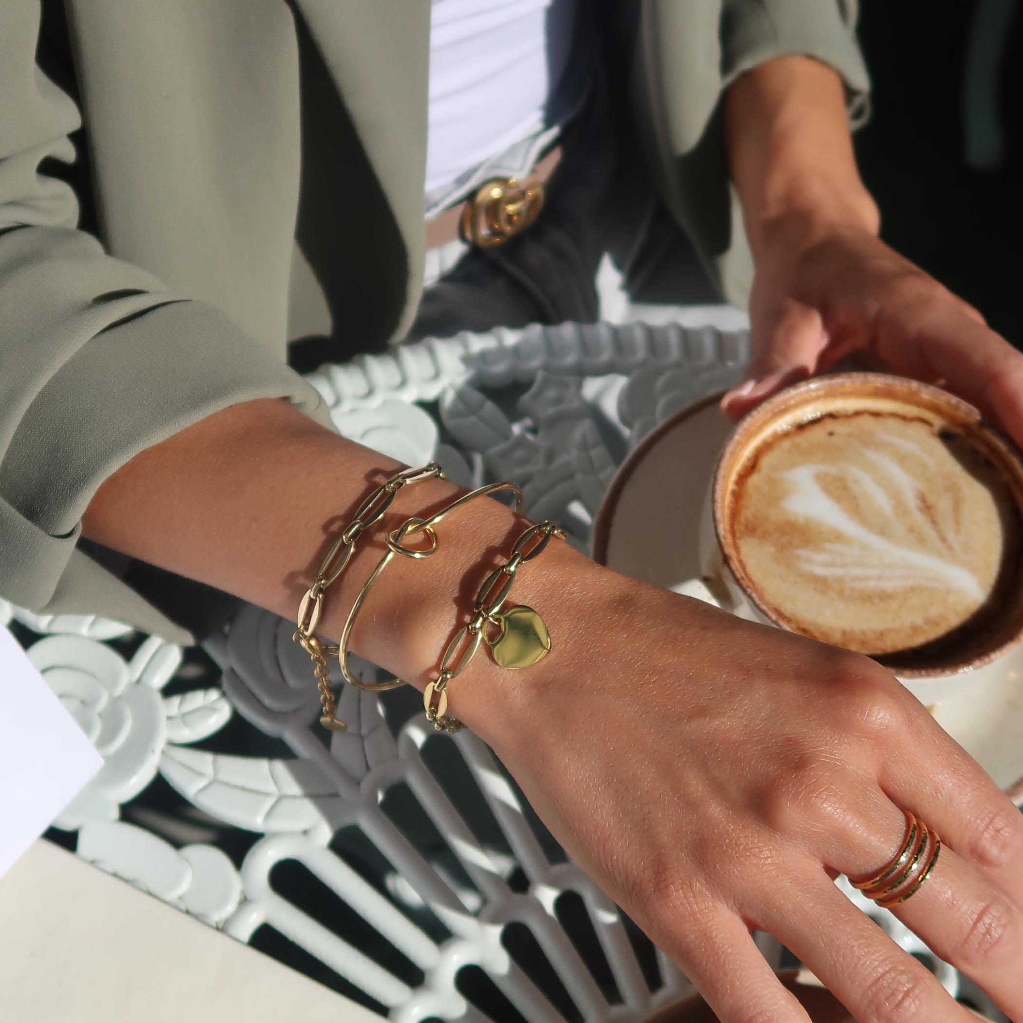 Knotted Bangle, Gold