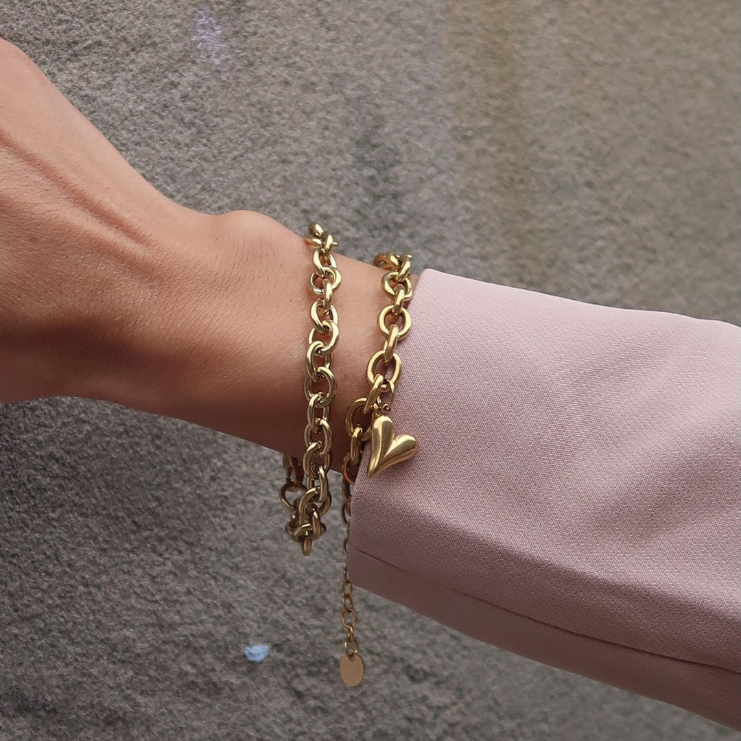 Chunky Oval Chain Bracelet, Gold