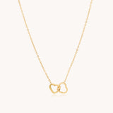Interlinked Heart Dainty Necklace, Gold