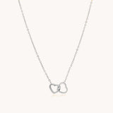 Interlinked Heart Necklace, Silver