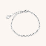 Maya Oval Rolo Chain Bracelet, Silver