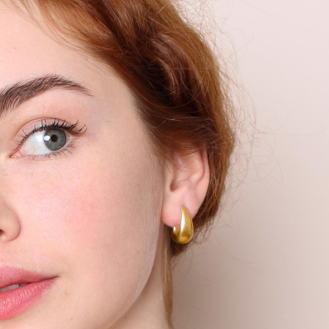 Medium Chunky Half Hoops, Gold