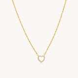 Mini Crystal Heart Necklace, Gold