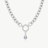 Chunky Birthstone Necklace, Silver