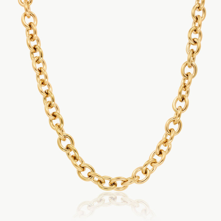 Chunky Oval Chain Necklace, Gold