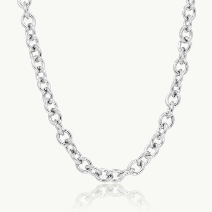 Chunky Oval Chain Necklace, Silver