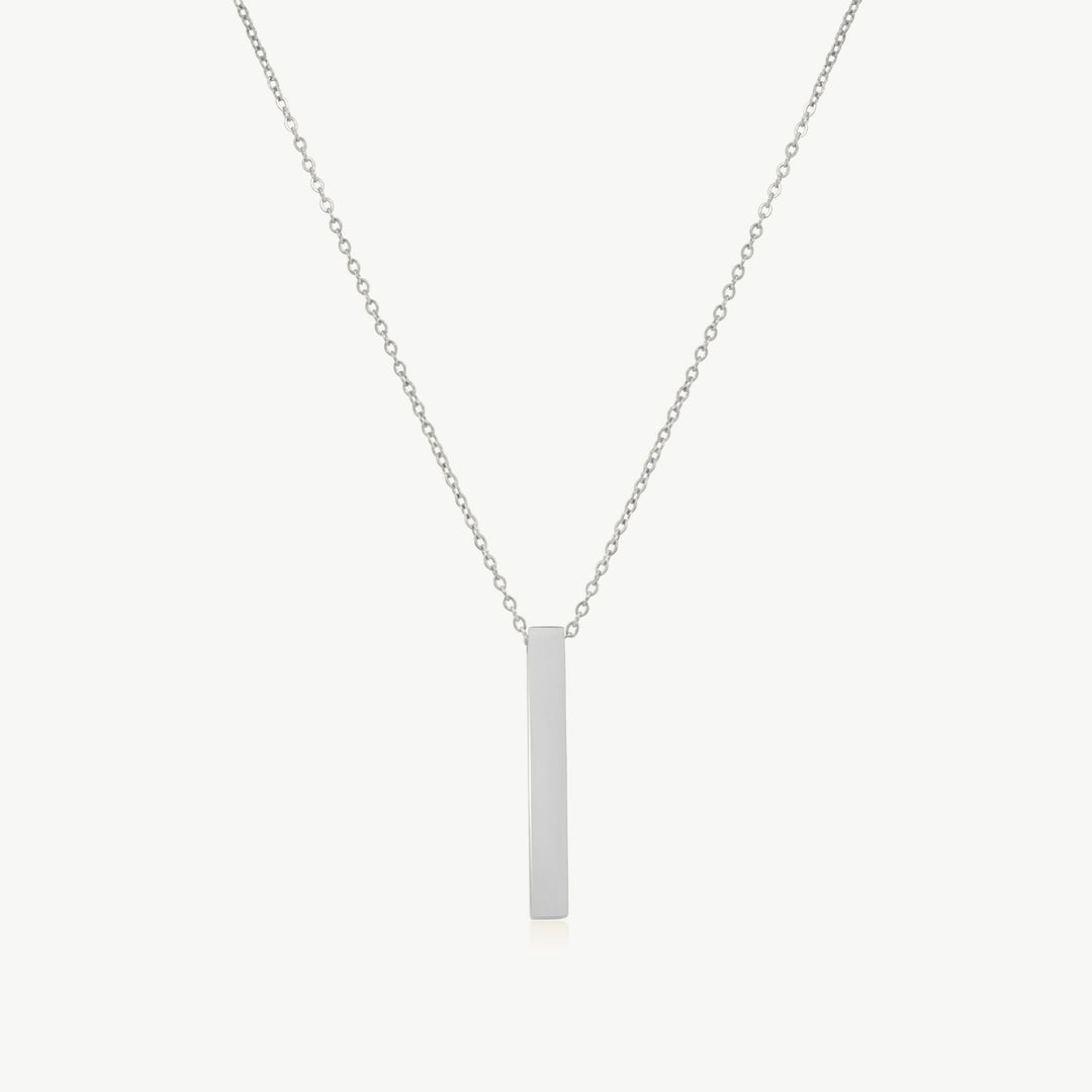 Engravable Bar Necklace, Silver