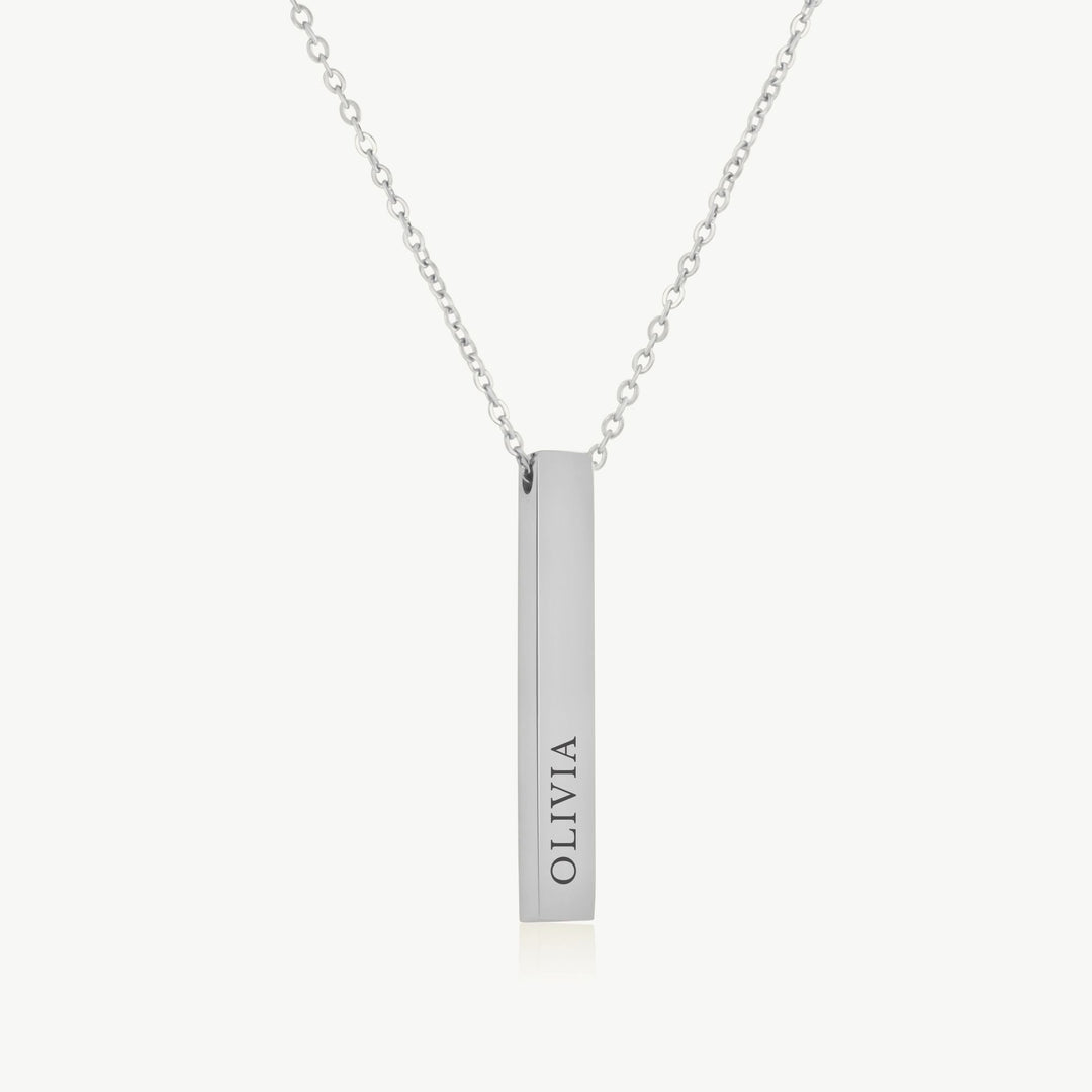 Engravable Bar Necklace, Silver