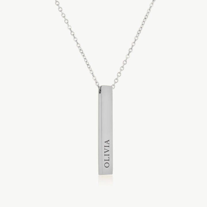 Engravable Bar Necklace, Silver