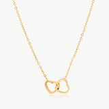 Interlinked Heart Dainty Necklace, Gold