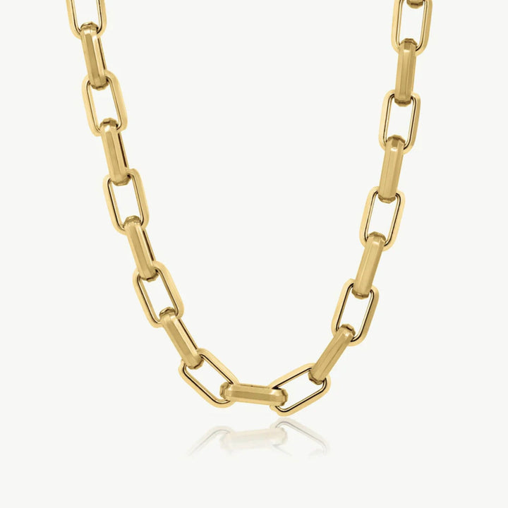 Square Link Necklace, Gold