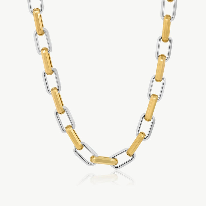 Square Link Two Tone Necklace