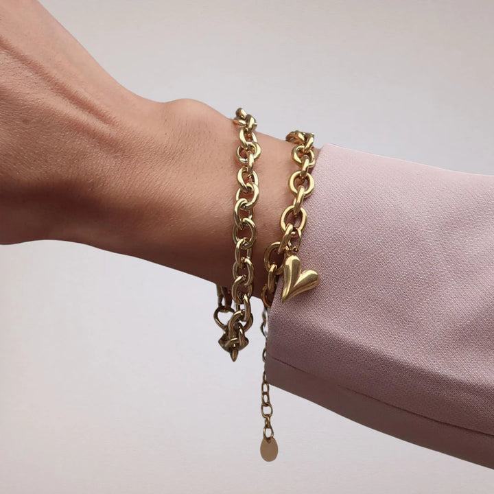 Chunky Oval Chain Bracelet, Gold