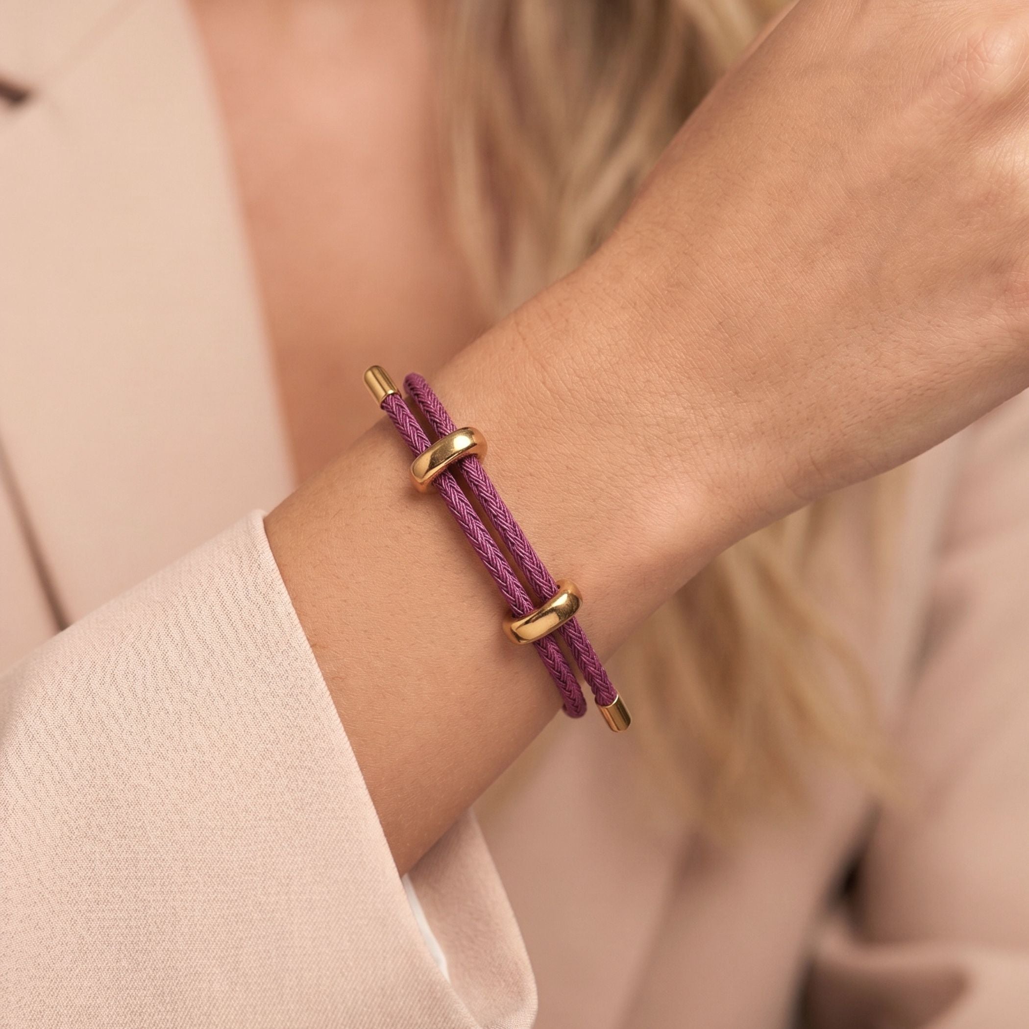 Capri Friendship Bracelet,  Berry Pink