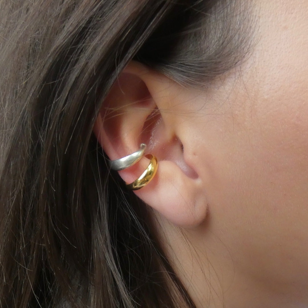 Singular Ball End Ear Cuff, Silver or Gold