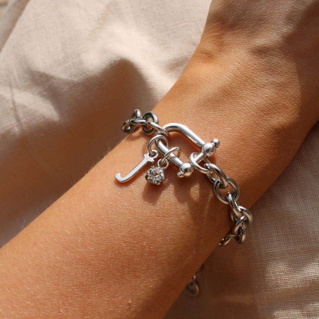 Personalised Horsebit Chunky Bracelet, Silver