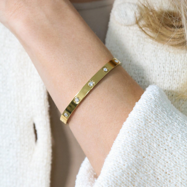 Cali Crystal Bangle, Gold