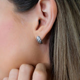 Croissant Studs, Silver