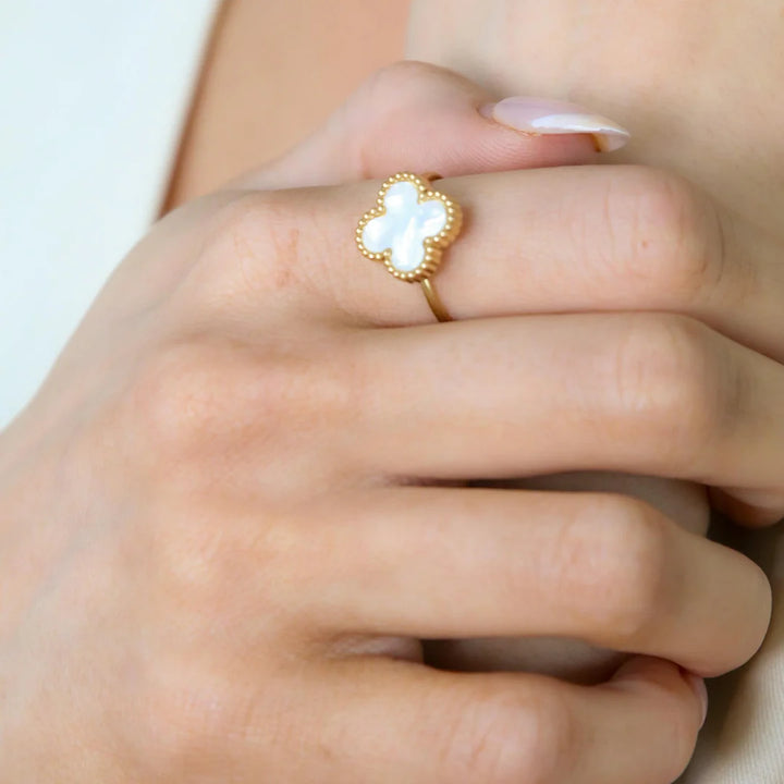 White Clover Ring & Earring Bundle