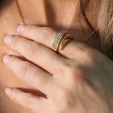Elisie Crystal Wrap Ring, Gold