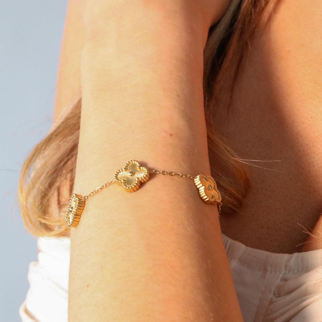 Multi Clover Bracelet, Gold