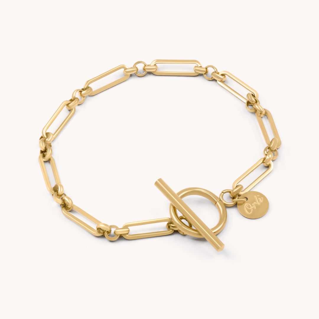 Signature Link T-Bar Bracelet, Gold