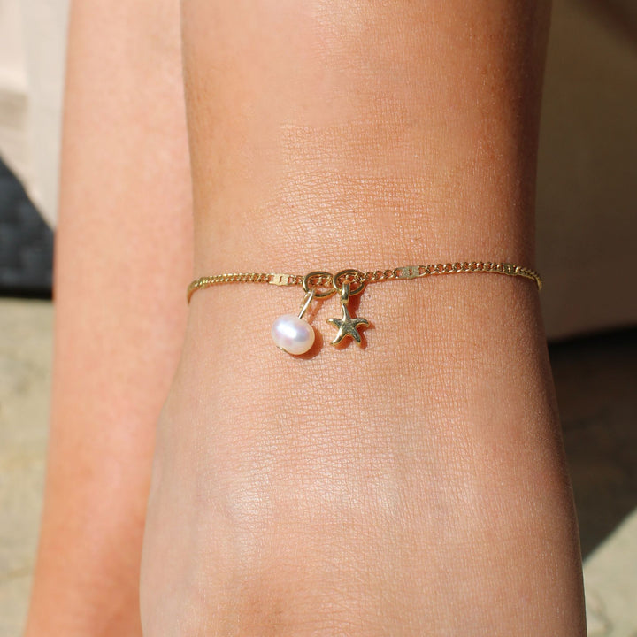 Soho Link Chain Charm Anklet, Gold