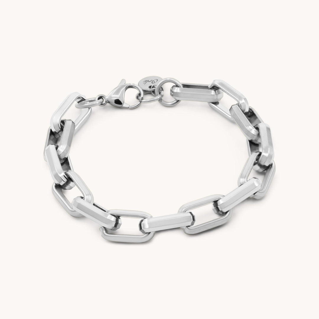 Square Link Bracelet, Silver