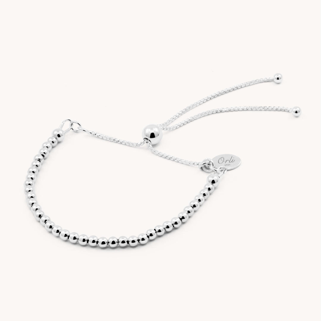 Sterling Silver Adjustable Beads Bracelet