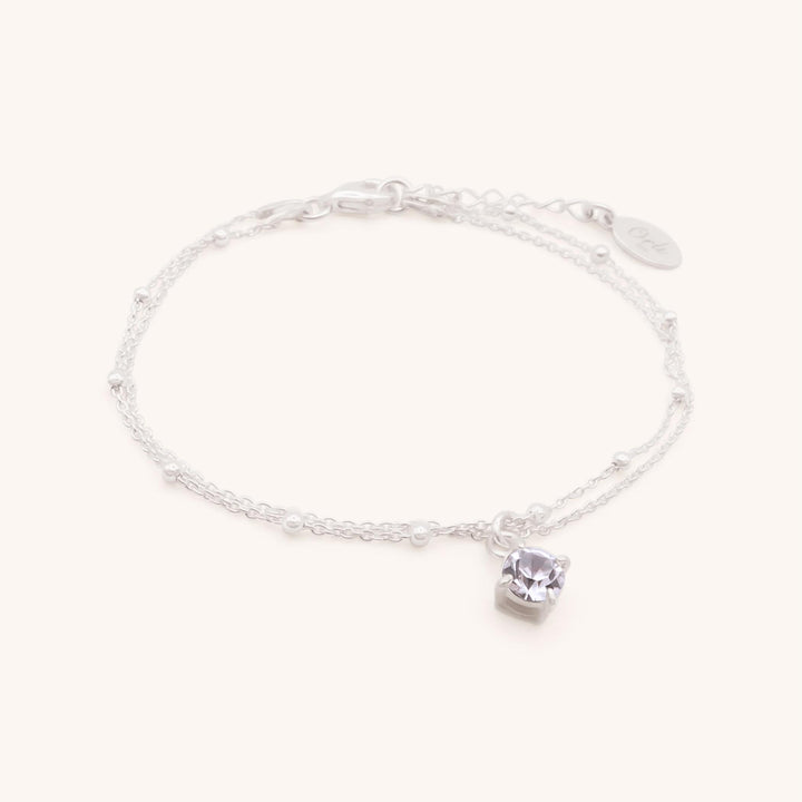 Sterling Silver Ally Bracelet With Birthstone Crystal