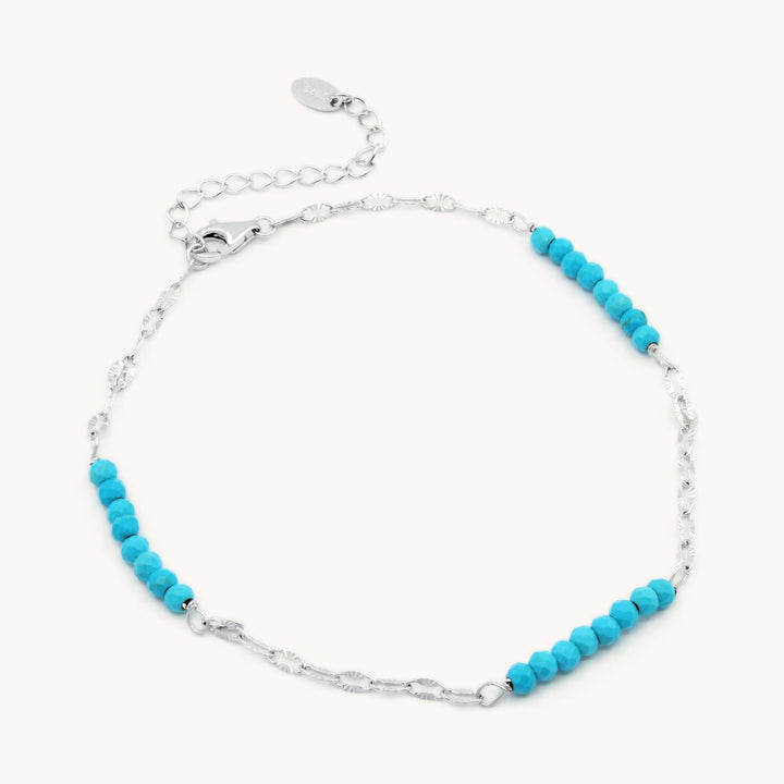 Sterling Silver Azure Turquoise Anklet
