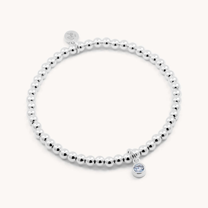 Sterling Silver Birthstone Beads Bracelet